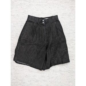Vintage 80s David Hollis Black Suede Fully Lined High Waist Shorts Rocker Hippie
